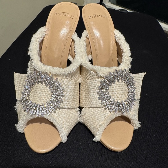 Cream Women's Shoes with Crystal Embellishments - Picture 1 of 7